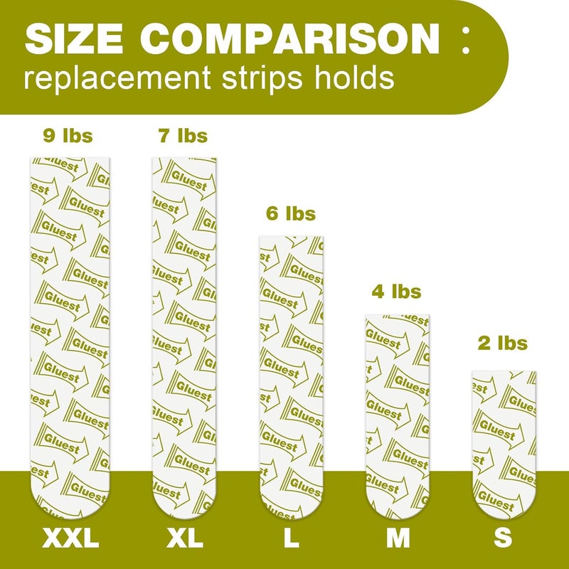 Gluest 40 Small Adhesive Strip, Removable Picture Hanging Strips, Damage Free Adhesive Strip for Small Wall Hooks, Double Sided Tapes for Wall Decor, Poster Tape Frame Hanging Strips 0.79in×1.85in - Image 4